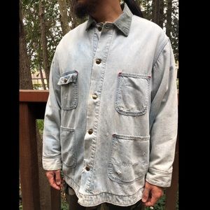 Vintage Denim Workman’s Coat with wool